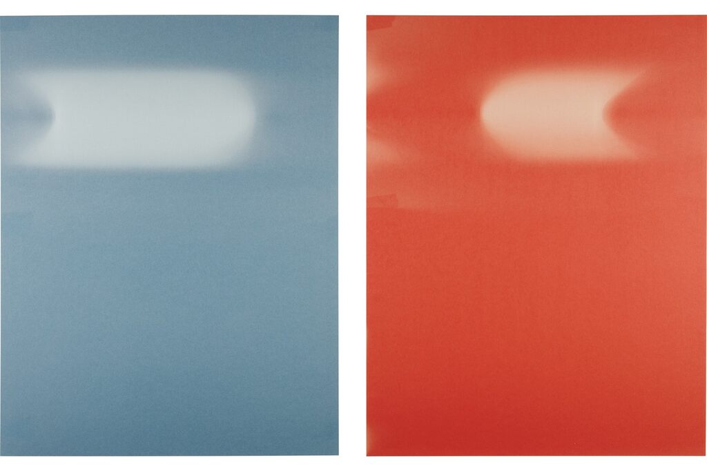 Two works: (i) Untitled Roll Fade (Light Blue); (ii) Untitled Roll Fade (Red)