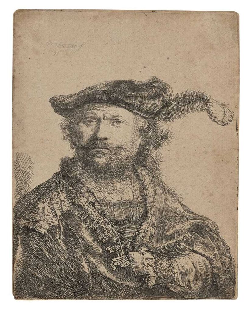 Self-Portrait in a Velvet Cap with Plume