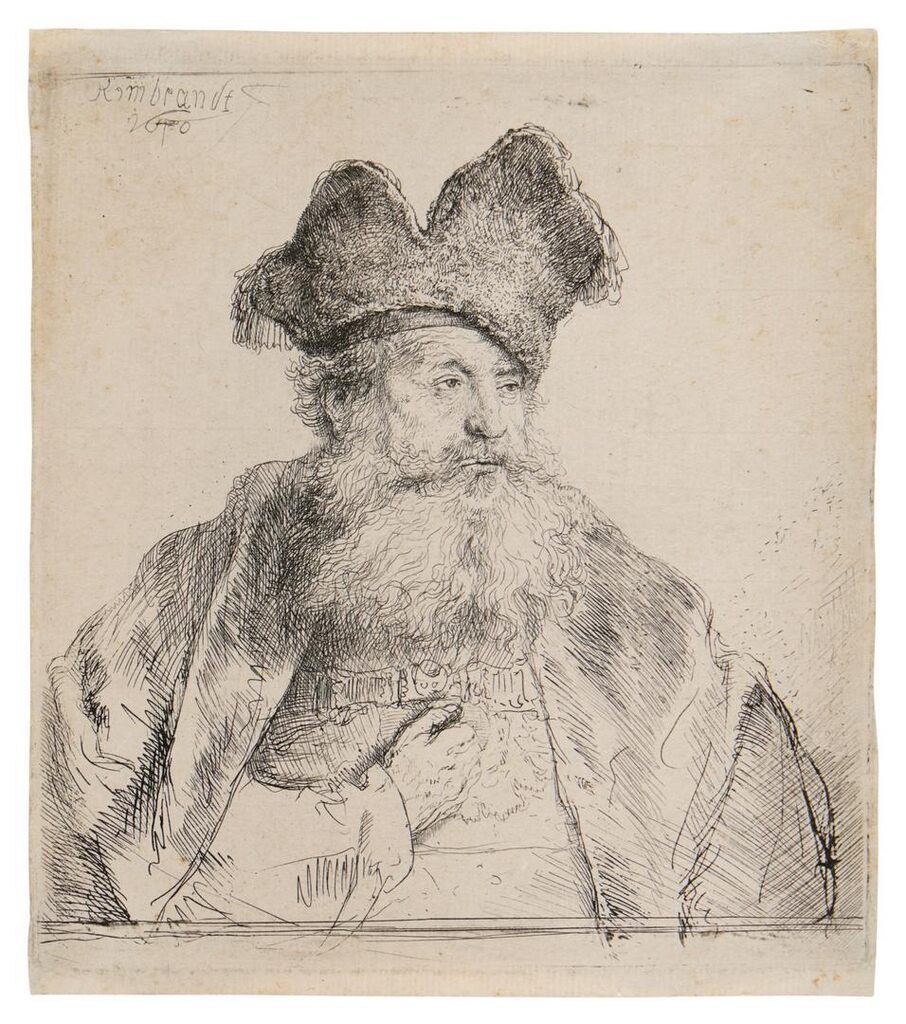An Old Man with a Divided Fur Cap (B., Holl. 265; New Holl. 182; H. 170)