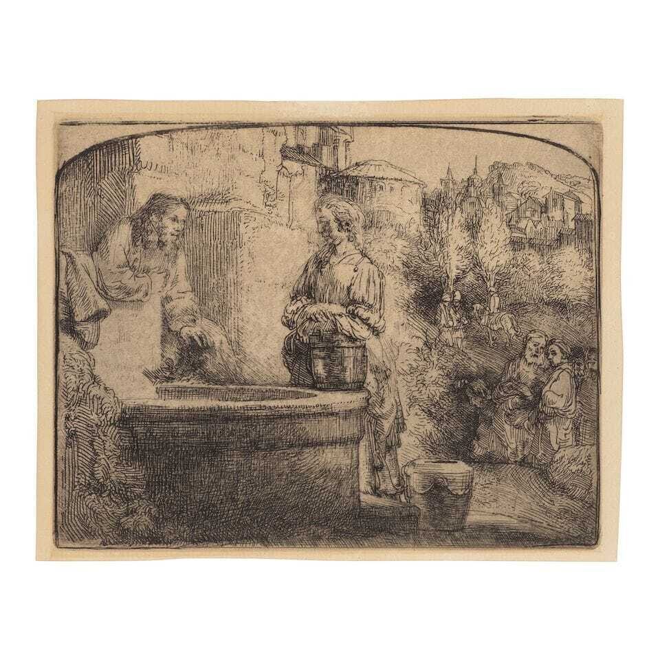 Christ and the Woman of Samaria: An Arched Print (New Hollstein 302; Bartsch 70)