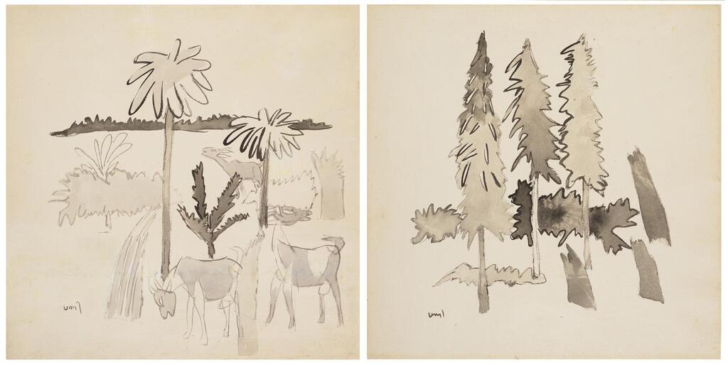 Untitled (Landscape with Goats; Landscape with Trees)