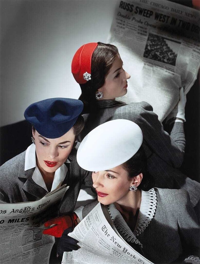 Hats by Best, Lord and Taylor. And Mme Pauline, Gloves by Dawnelle. 1943