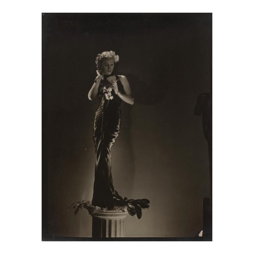 Model Cora Hemmet in a Schiaparelli Gown and Herz Jewels, Paris (for 'Vogue')