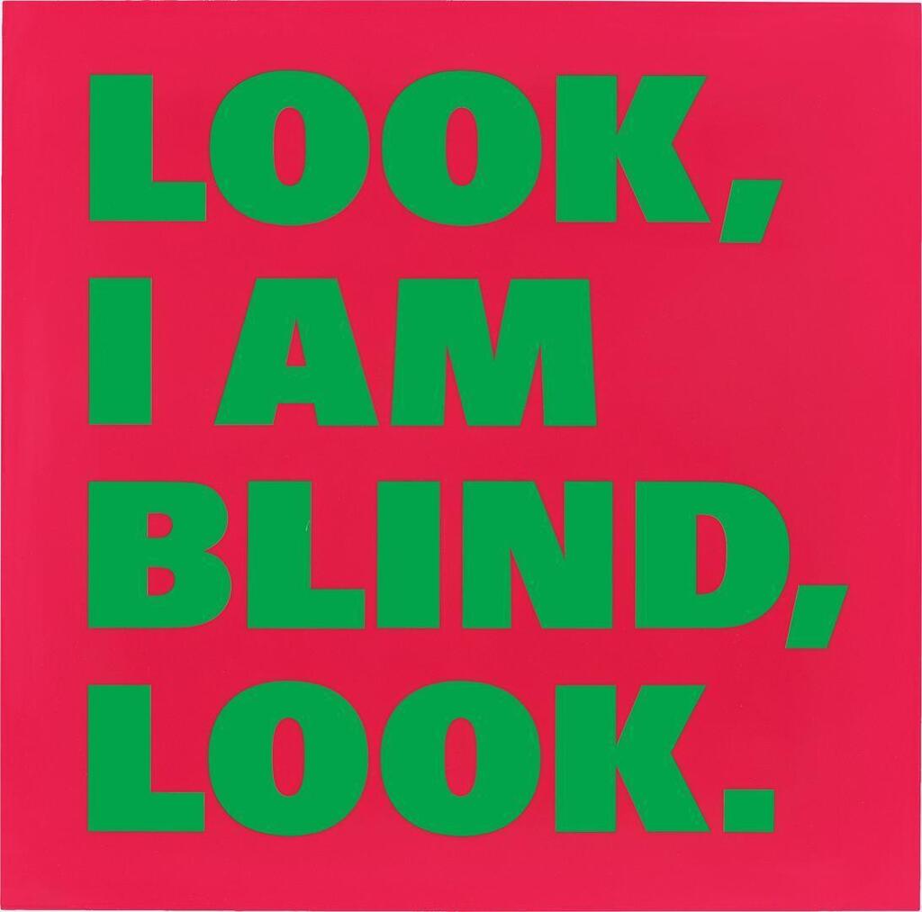 ”LOOK,/I AM/BLIND,/LOOK., (No. 3) (violet-rouge/vert)”