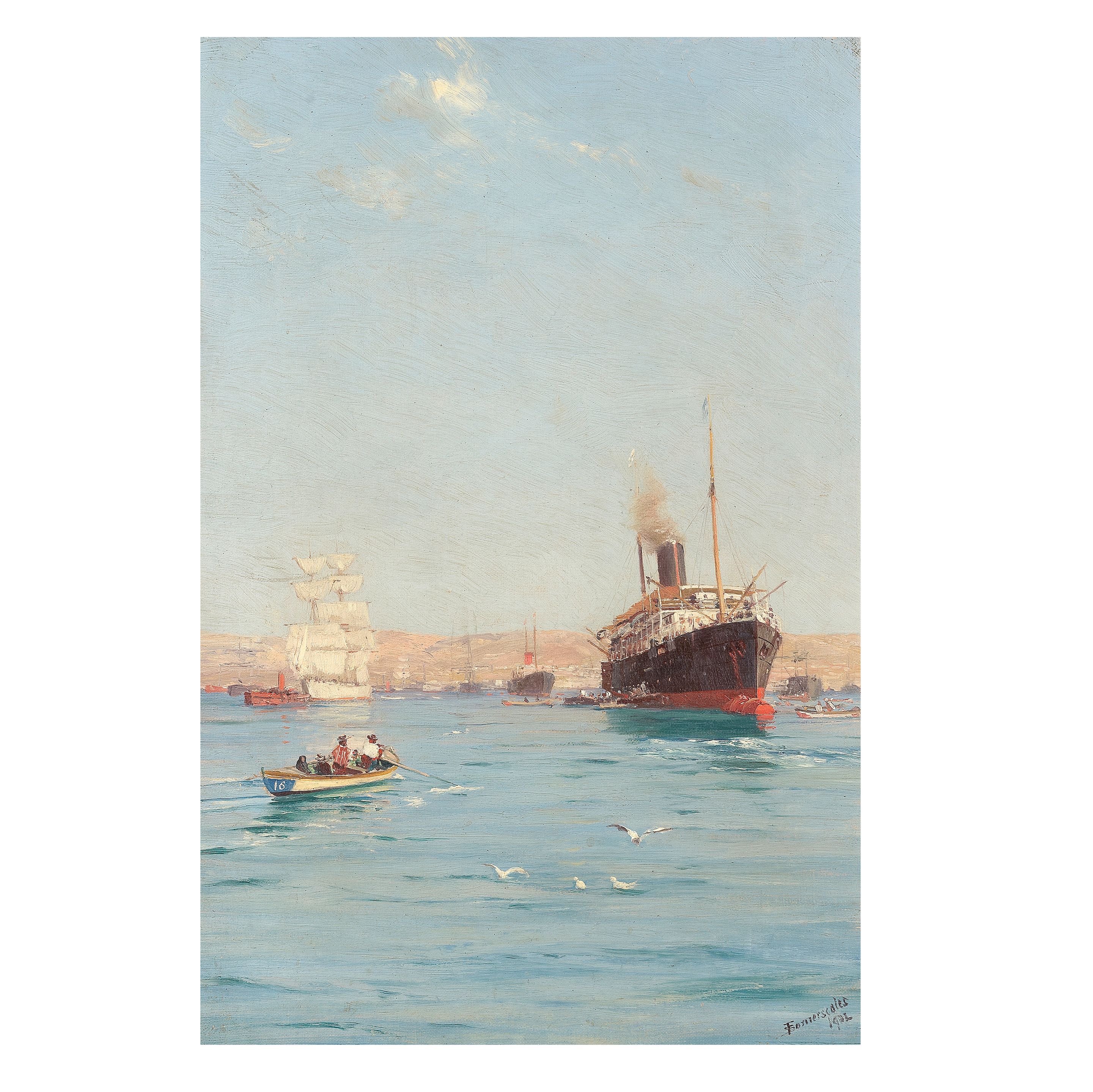 Thomas Jacques Somerscales (British, 1842-1927) Valparaiso, Chile