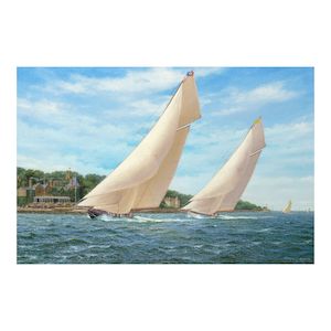 Stephen J. Renard (British, born 1947) 'Vigilant and Britannia off the Royal Yacht Squadron'