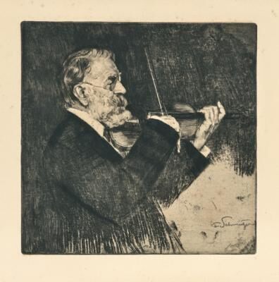“Josef Joachim, geigend”