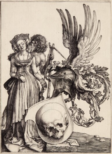 Coat of Arms with a Skull (Bartsch 101; Meder, Hollstein 98)