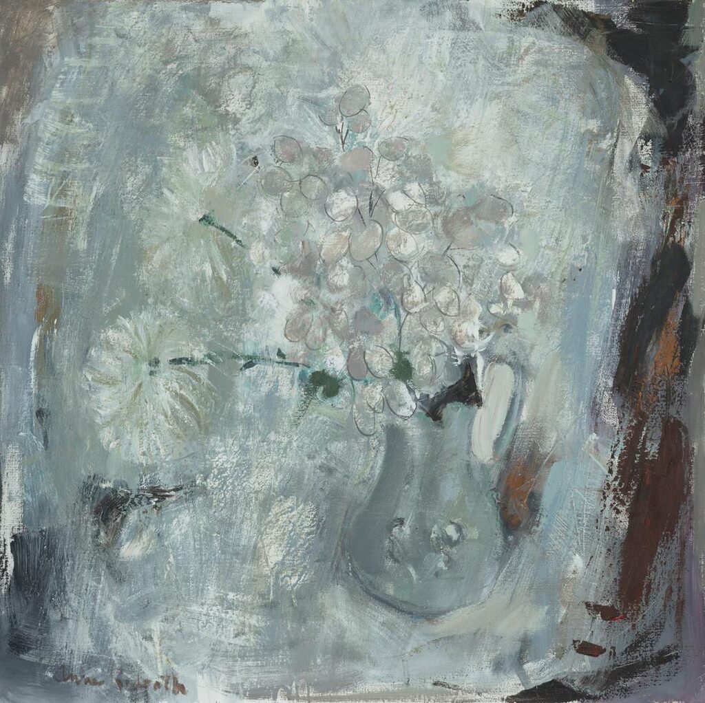 Chrysanthemums and Honesty