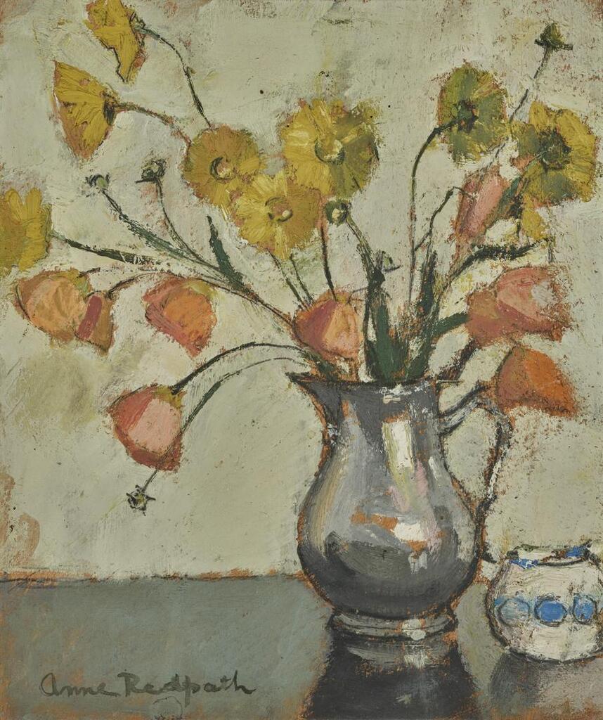 Still life with jug of flowers