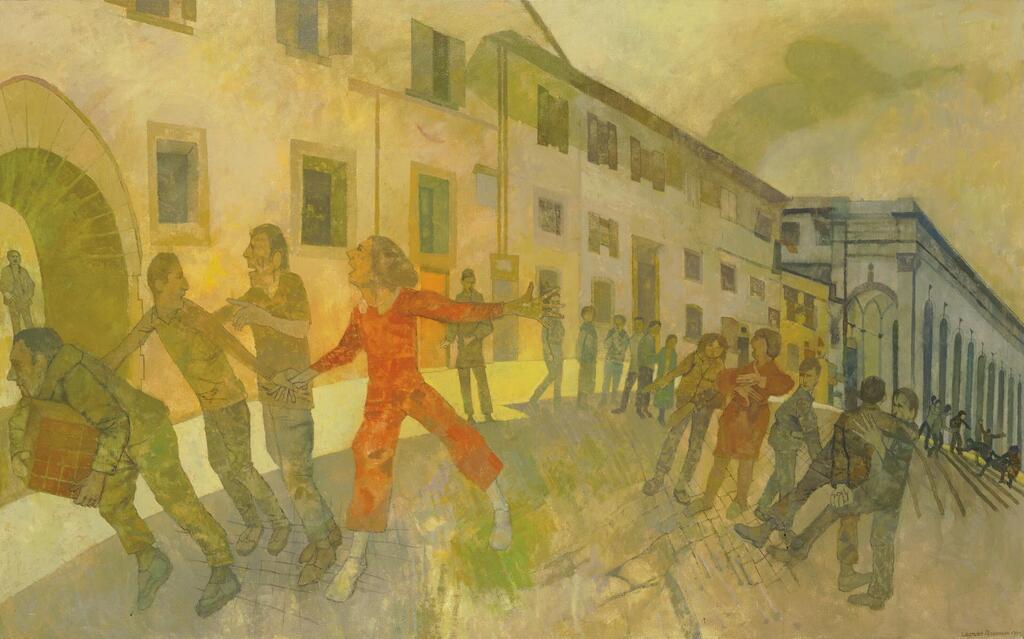 Figures in a curved street, Florence