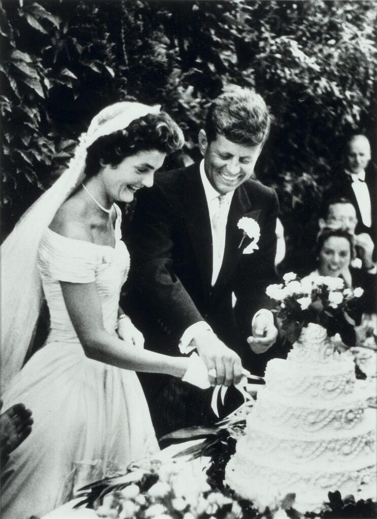 Jackie Bouvier Kennedy and John F. Kennedy Cutting the Cake at their Wedding, Newport, Rhode Island, September 12, 1953