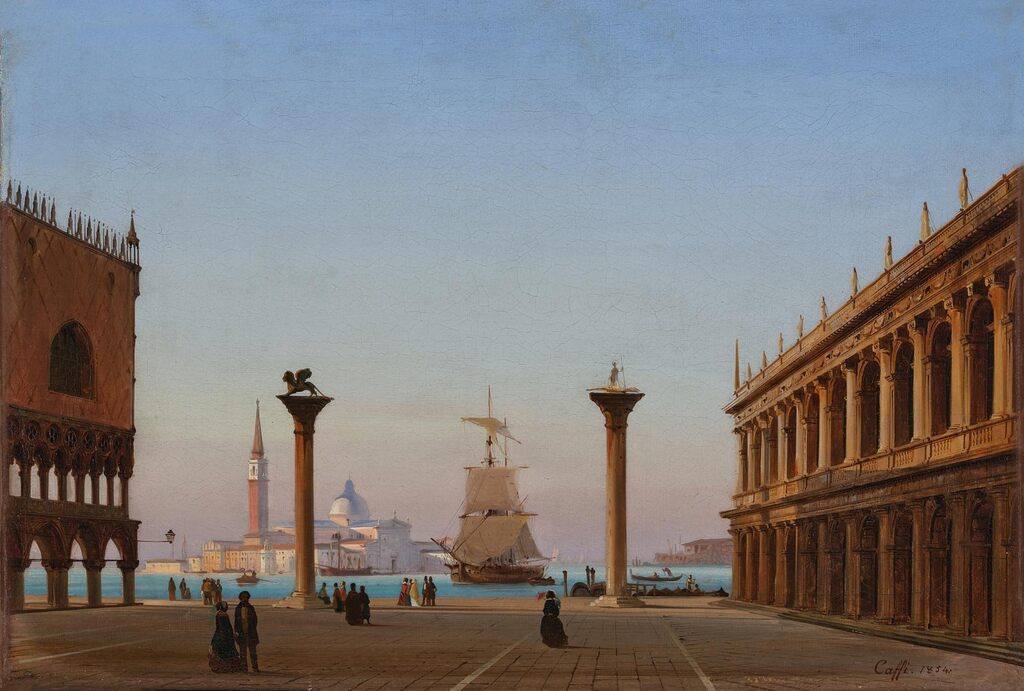 Venice, a View of the Piazzetta with the Columns of Saints Mark and Todaro