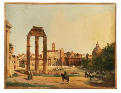 Rome, a View of the Roman Forum with the Temple of Castor and Pollux