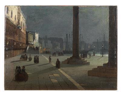 Venice, a View of the Molo di San Marco with the Riva degli Schiavoni in the Moonlight