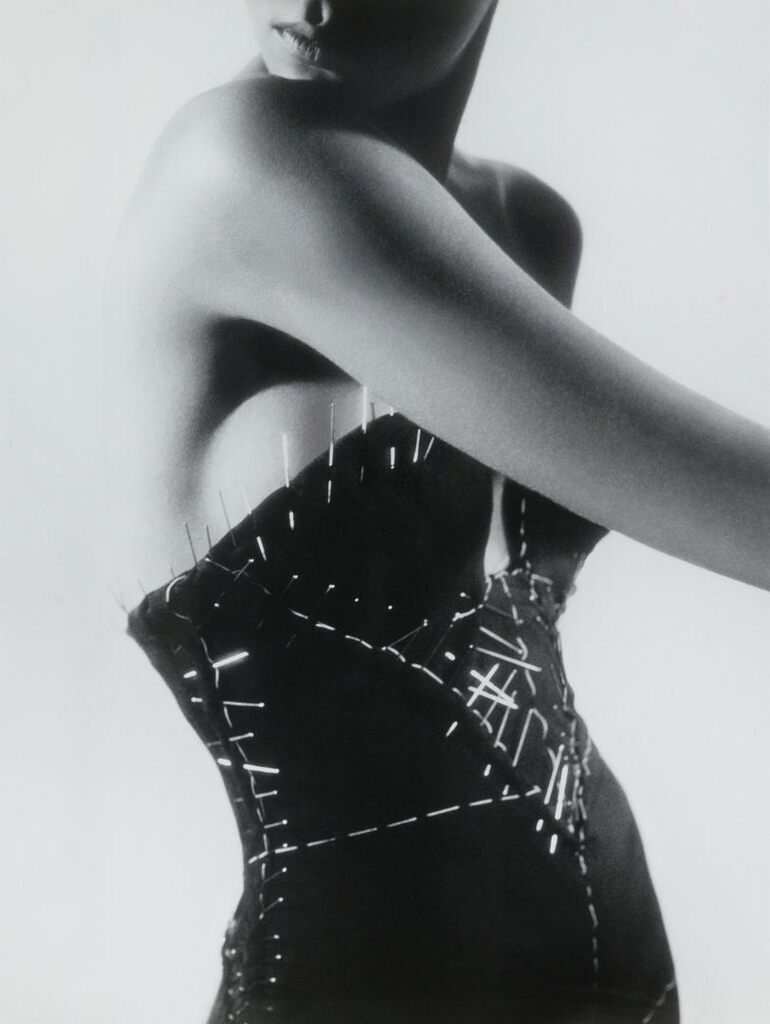 Veronica Webb for Azzedine Alaïa, Bustier dress with pins