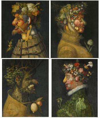 The Four Seasons: Anthropomorphic Allegories Composed Of Fruits And Plants