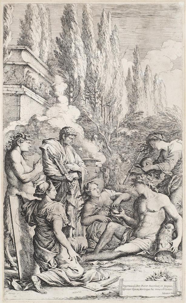 The Genius of Salvator Rosa; Democritus in Meditation (Bartsch 24, 7; Wallace 113, 104)