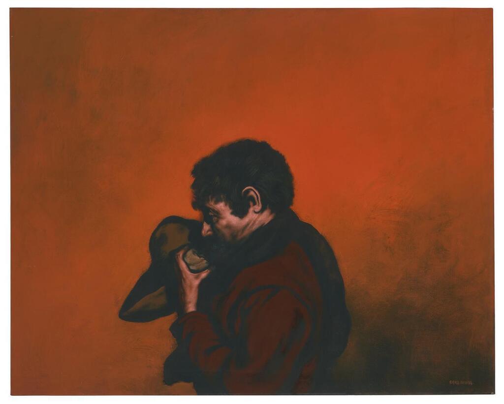 Man Clutching Hat