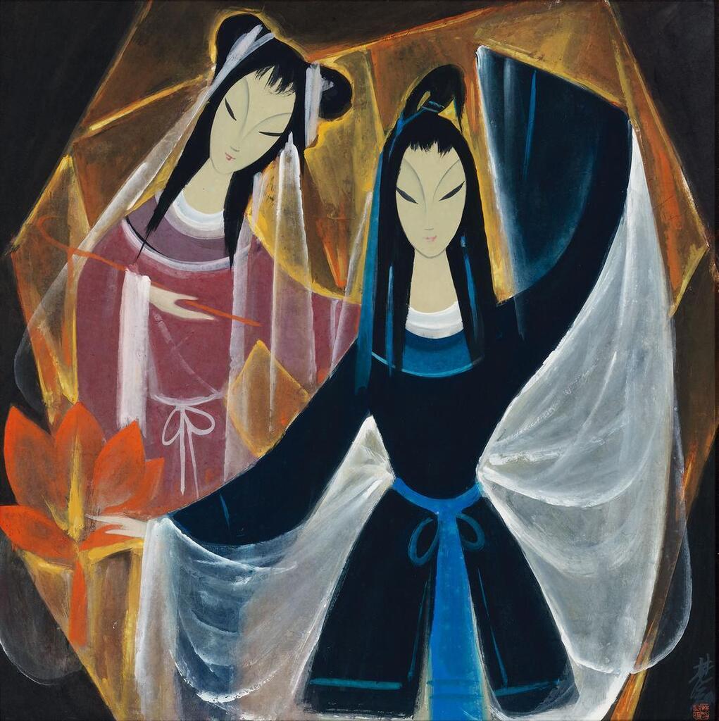 Lin Fengmian 林風眠, Opera Figures from The Magic Lotus Lantern