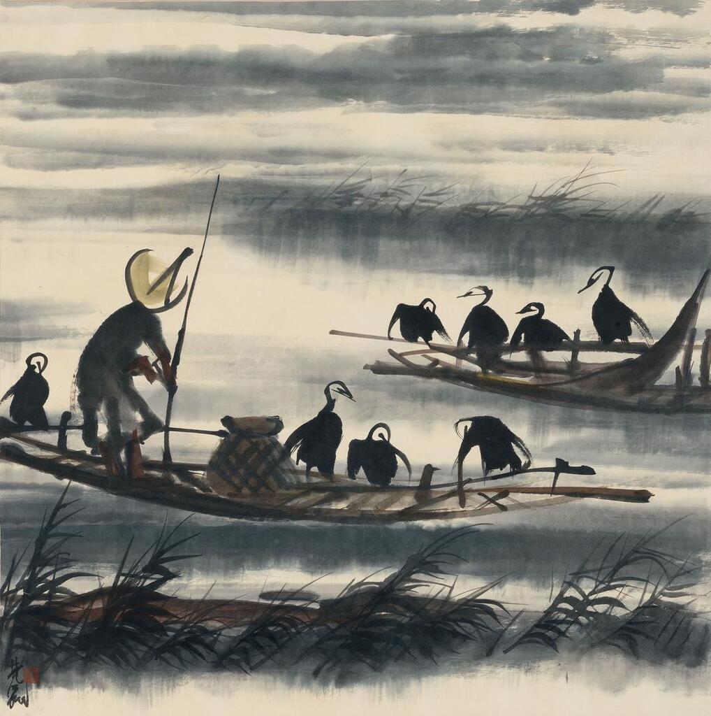 Lin Fengmian 林風眠, Fisherman and Cormorants