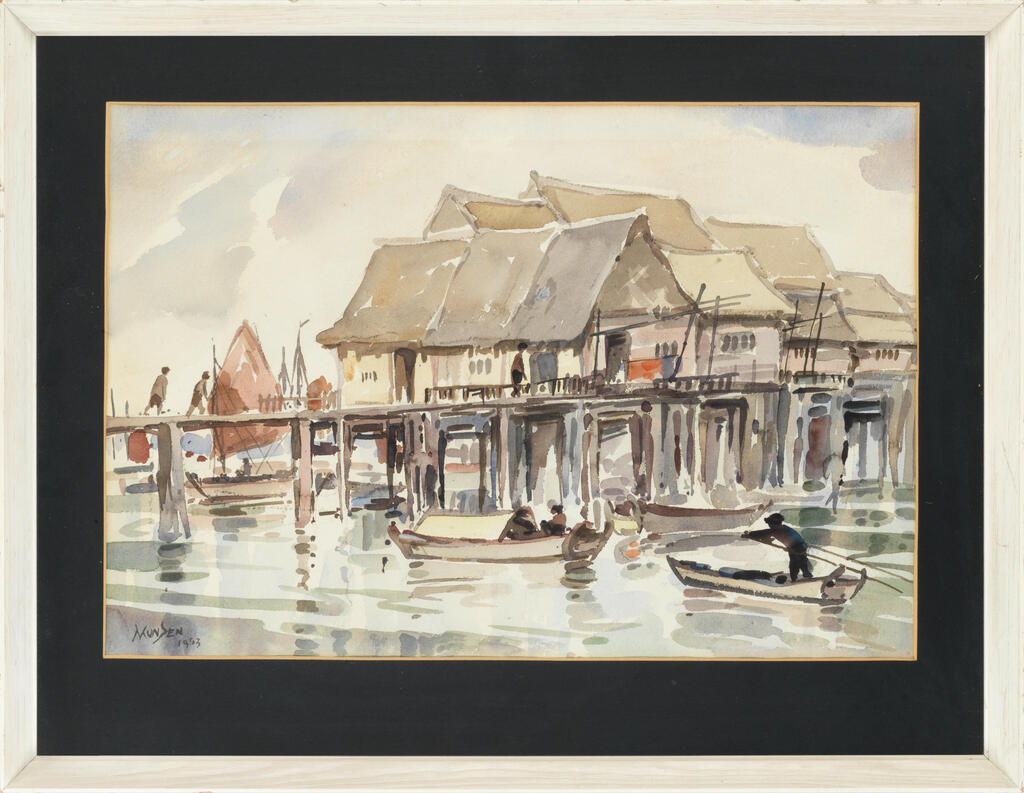 Village scene along the river