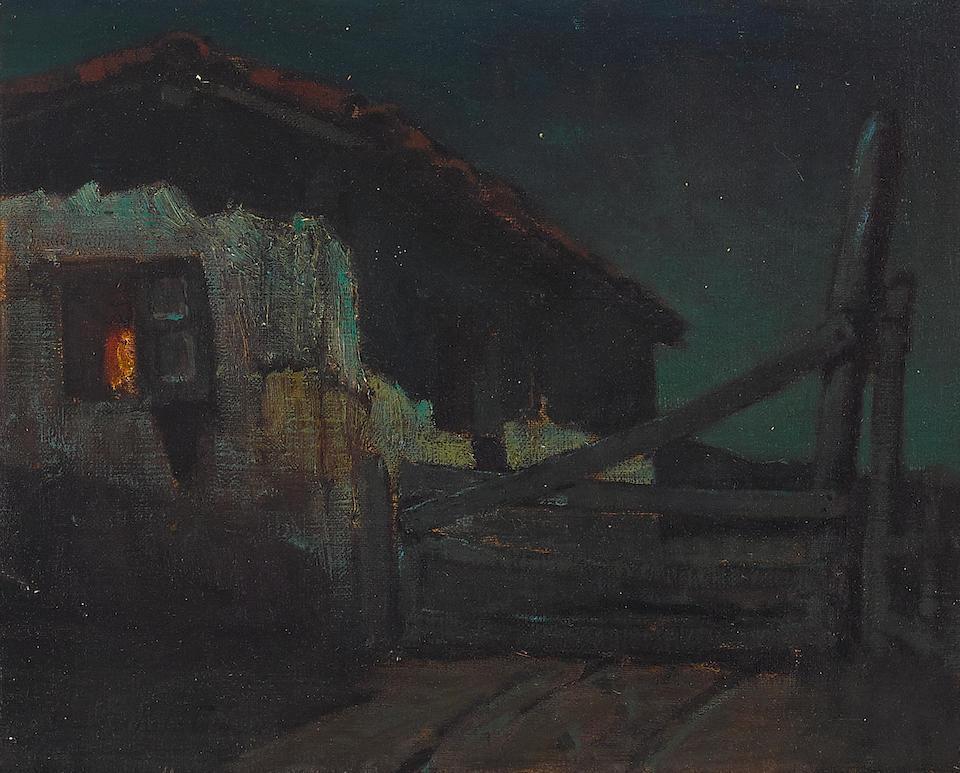 Farmhouse at twilight