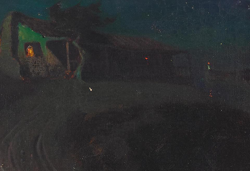 Adobe at night near the sea