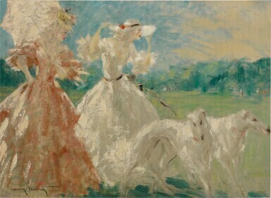 Deux femmes avec un chien