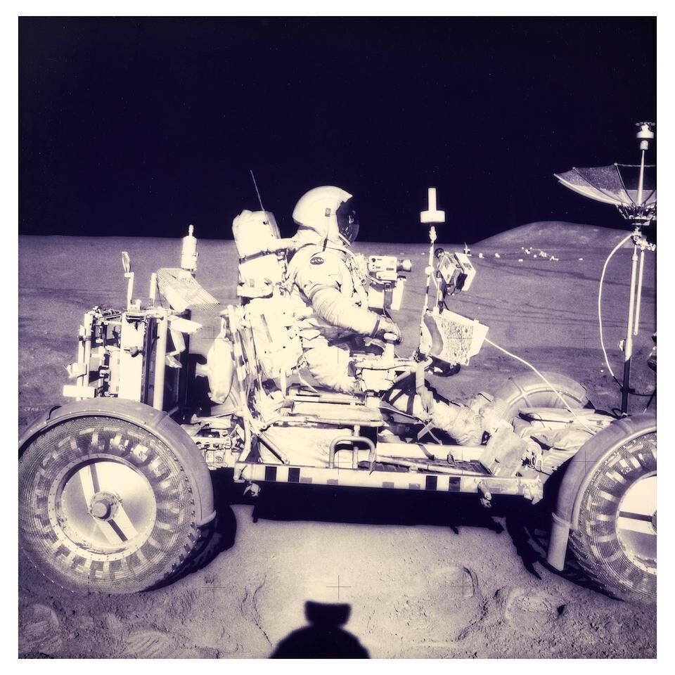 David Scott Drives the First Lunar Rover; Note Aerial Navigation Photos, #70