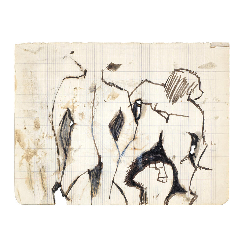 Stuart Sutcliffe (British, 1940-1962): three ink sketches,
