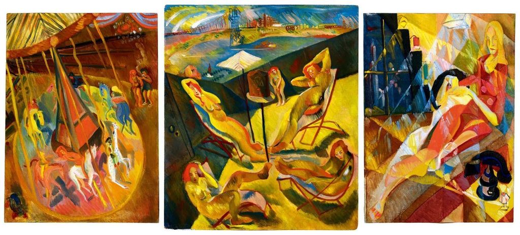 Merry-Go-Round; Sun Bathers; & Modern Apartment