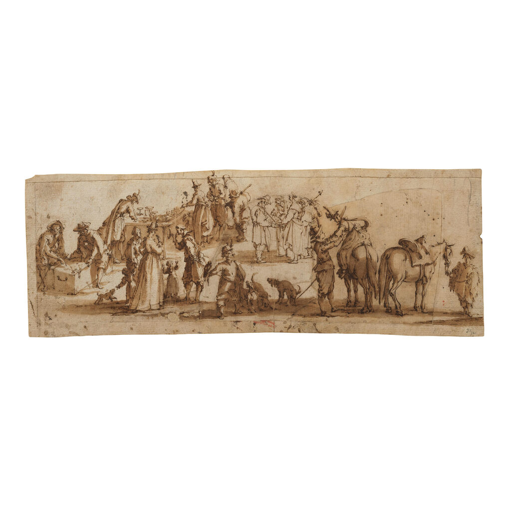 Scène de marché: études de figures