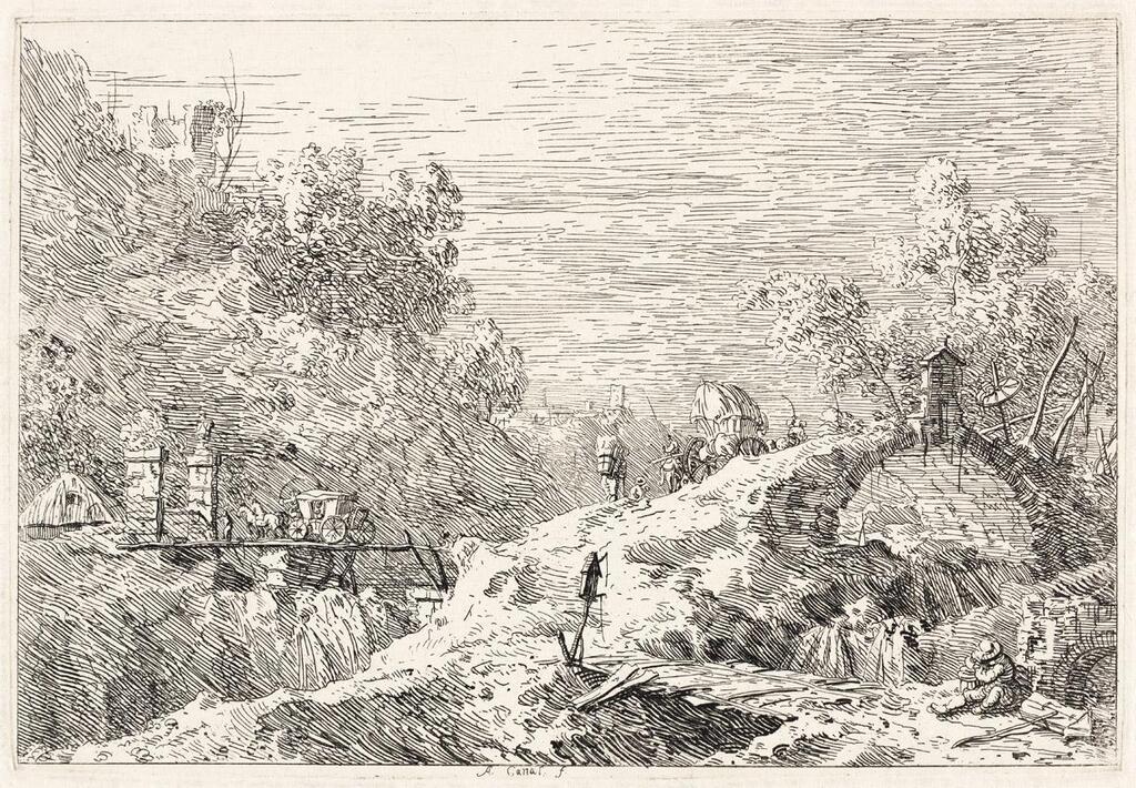 Mountain Landscape with Five Bridges