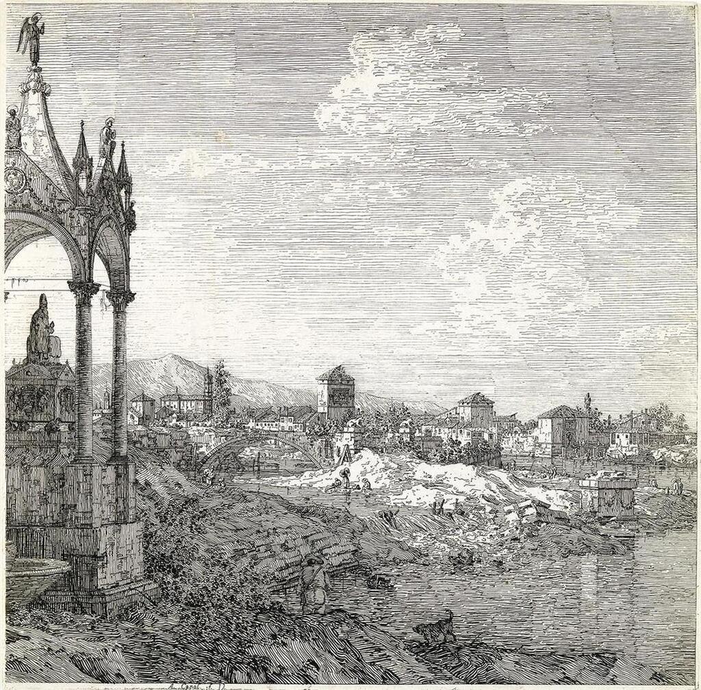 View of a Town with a Bishops Tomb