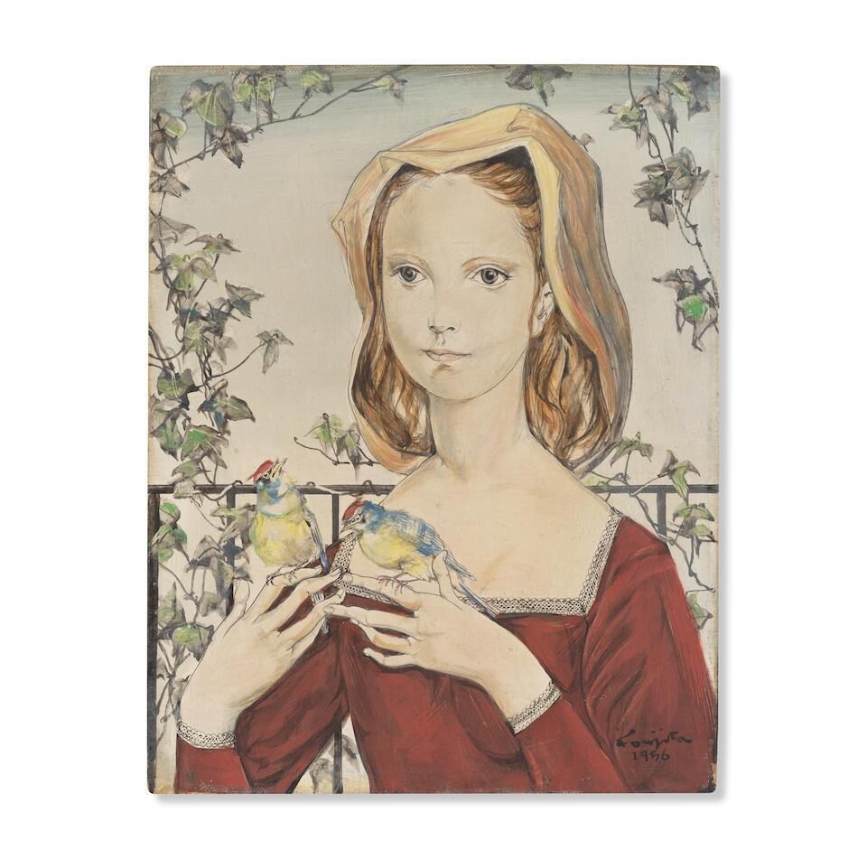 Jeune fille aux deux oiseaux