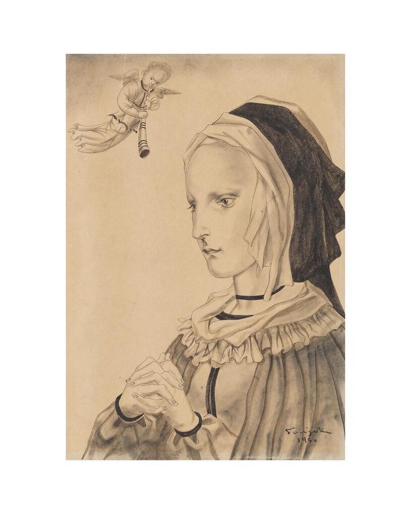 Jeune femme en prière