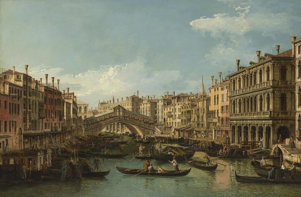 Bernardo Bellotto, Venice, the Grand Canal with the Rialto Bridge seen from the South