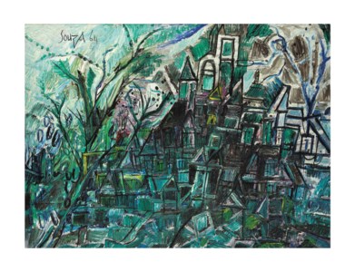 Francis Newton Souza, Houses on a Green Hill