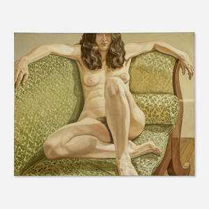 Nude with Outstretched Arms, Green Sofa