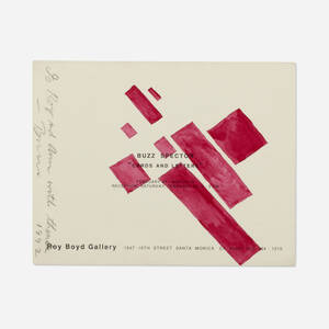 Exhibition postcard with hand-painted rectangles
