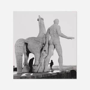 Untitled (Woman and Man at Statue)