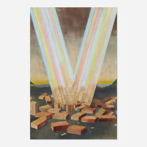 Illumination and Bricks, original art for Volunteers in Service of America poster