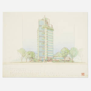 Presentation drawing for Price Tower, Bartlesville, Oklahoma