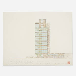 Southern Elevation drawing for Price Tower, Bartlesville, Oklahoma