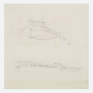 Perspective drawings for the John L. Rayward House, New Canaan, Connecticut
