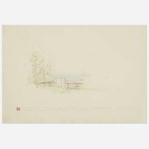Presentation drawing for the Chahroudi Cottage, Mahopac, New York