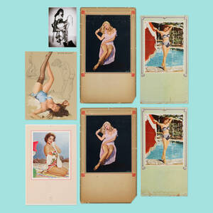 collection of seven Pin-ups