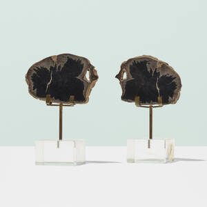 Untitled (mounted agate, two works)