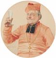Cardinal with a raised glass